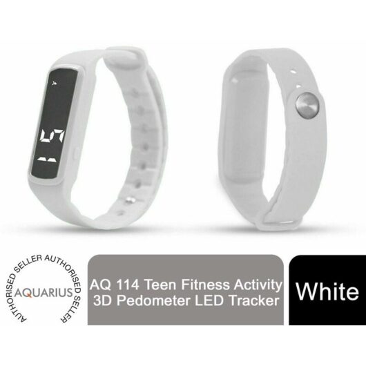 Aquarius AQ 114 Teen Fitness Activity 3D Pedometer LED Tracker White