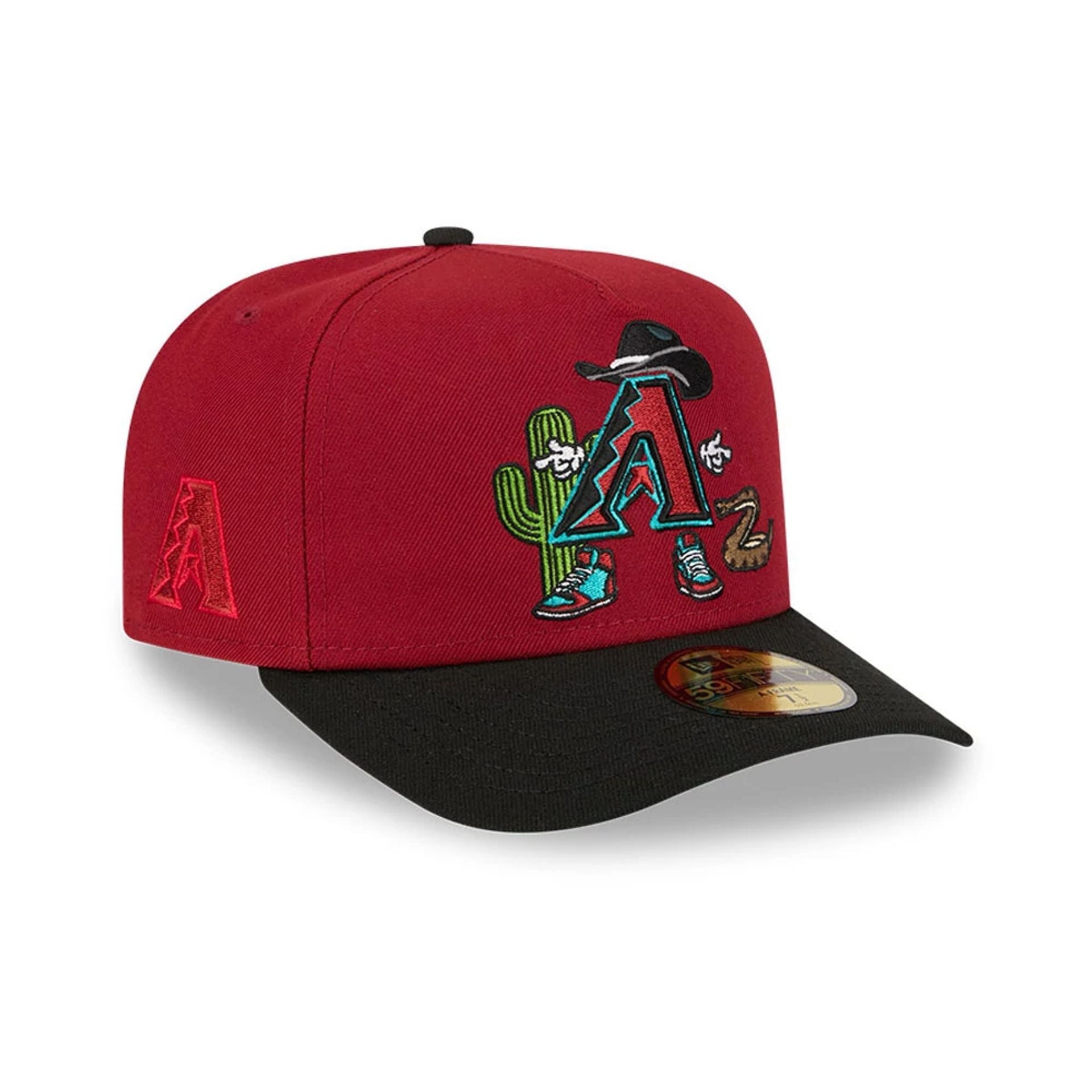 Arizona Diamondbacks MLB Cartoon Dark Red 59FIFTY A-Frame Fitted Cap New Era Cap adult unisex