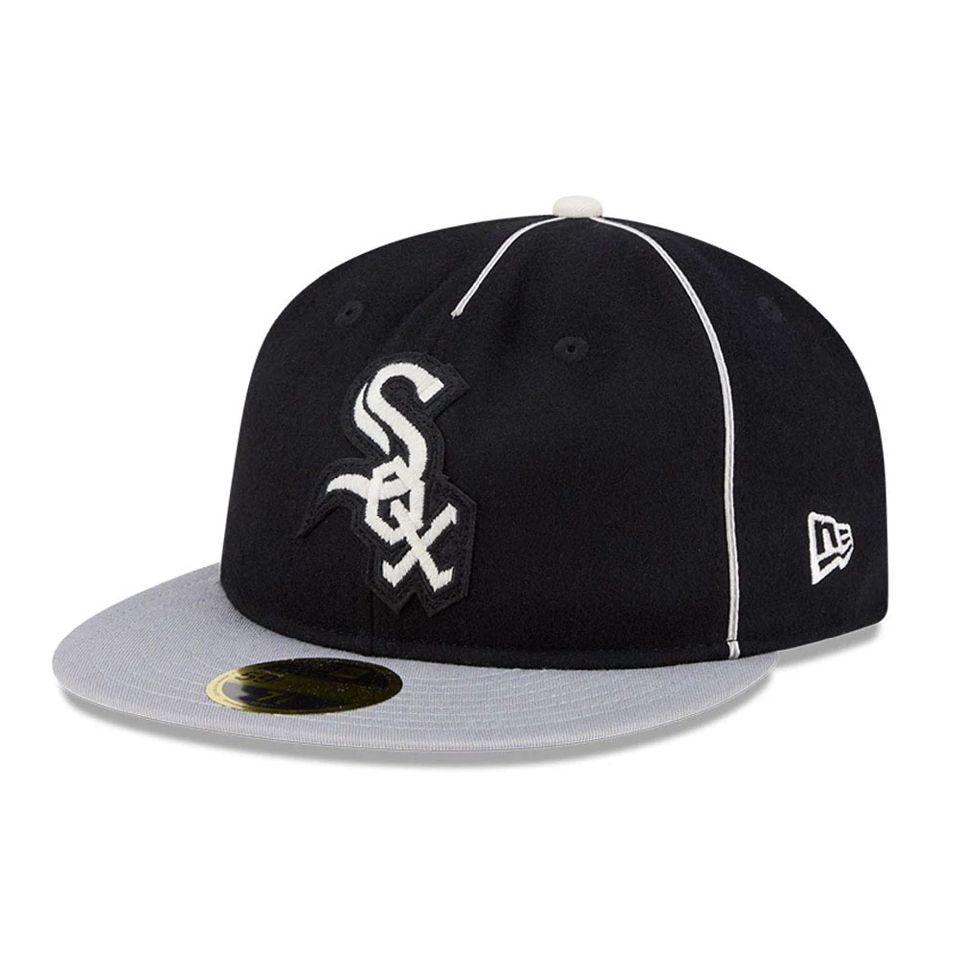Chicago White Sox MLB Felt Logo Black Retro Crown 59FIFTY Fitted Cap New Era Cap adult unisex