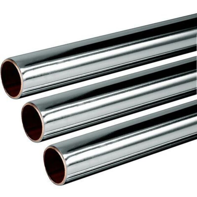 Chrome Plated Copper Tube 22mm 3x 1m Length BS EN1057 R250 British Copper 3.0m