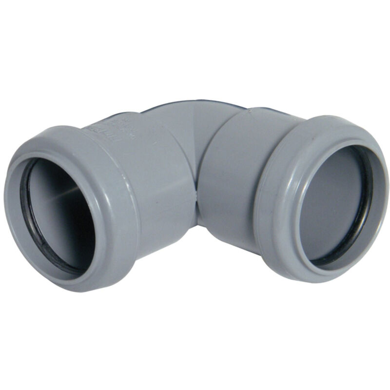FloPlast 32mm Grey Push Fit 90° Waste Knuckle Connector