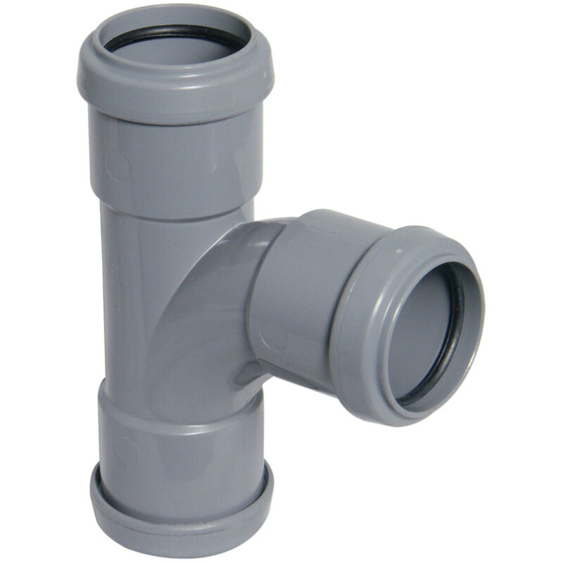 FloPlast 50mm Grey Waste Tee - Pack of 5 Plumbing Fittings