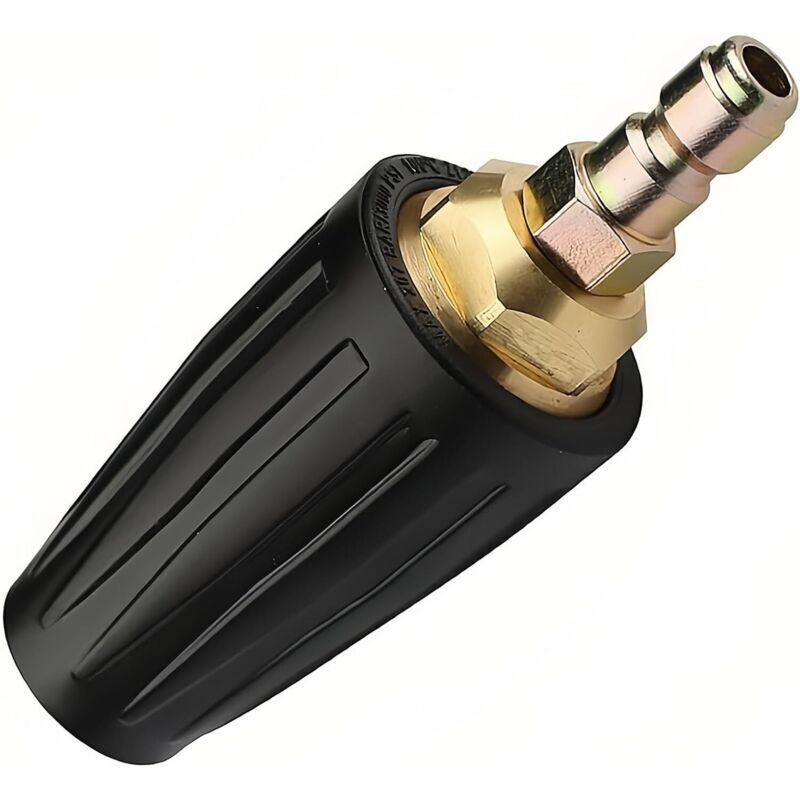 High-pressure 1/4" rotary turbo nozzle with quick-connect fitting, spray gun head for car and patio washing with 5 colored nozzles included