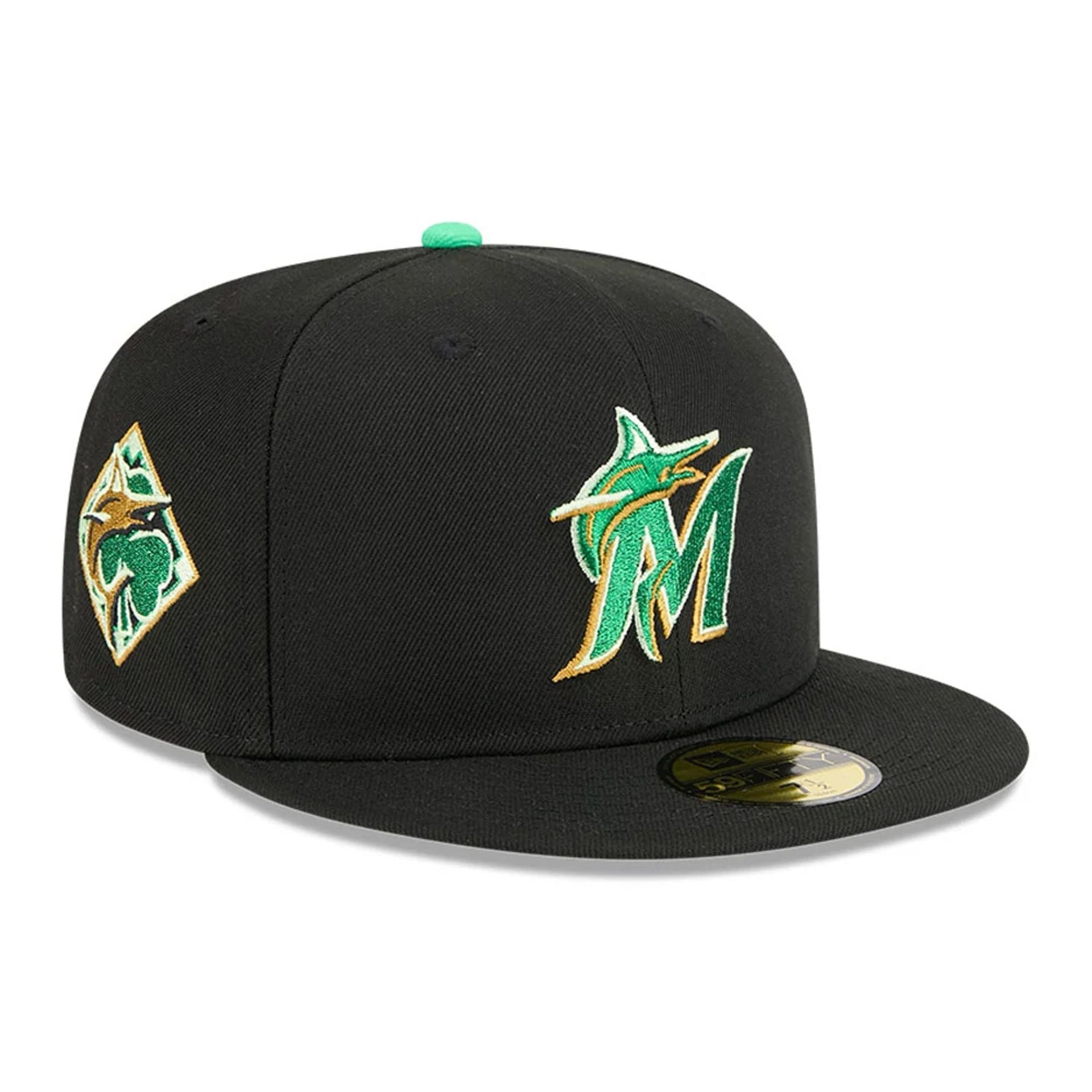 Miami Marlins MLB Saint Patrick's Day Black 59FIFTY Fitted Cap New Era Cap adult unisex
