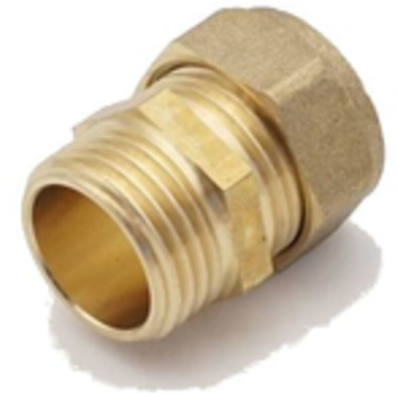 Prima Classic Brass Compression Adaptor 15mm x 1/2 Mi (10 Pack)