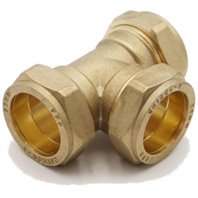 Prima Classic Compression Equal Tee 28mm Brass Fitting