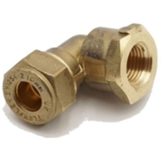 PrimaPlus 10mm x 1/4" Brass Compression Elbow Fitting (10 Pack)
