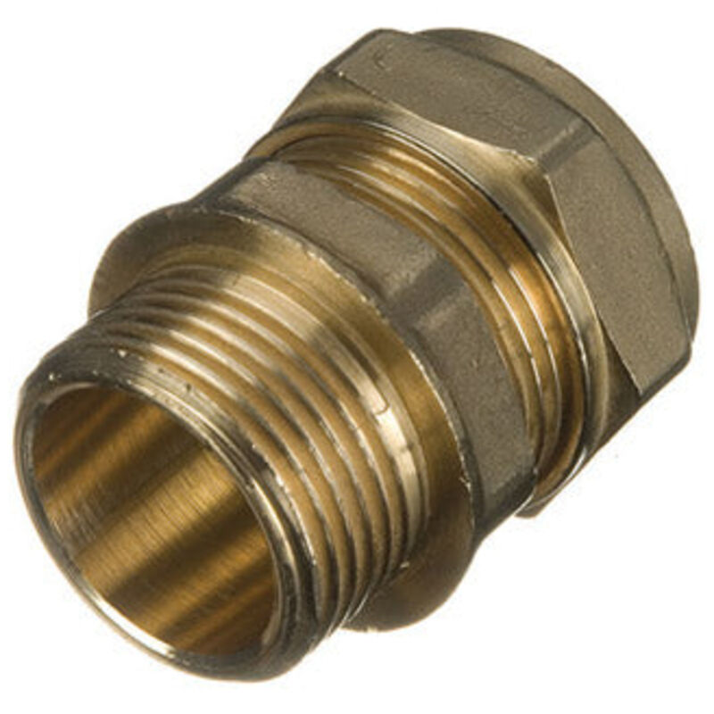 PrimaPlus Brass Compression Adaptor 22mm x 1" Male - 10 Pack