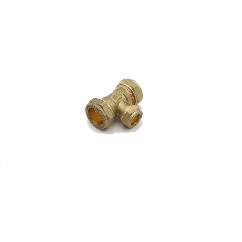 PrimaPlus Brass Compression Tee 22mm (Pack of 10) - WRAS Approved