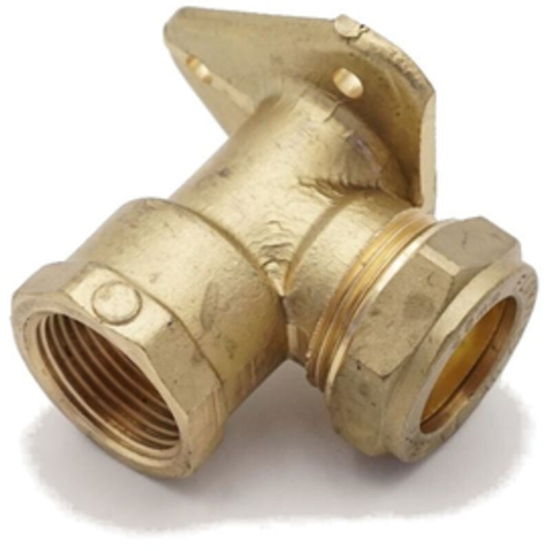 PrimaPlus Brass Compression Wallplate Elbow 22mm x 3/4"