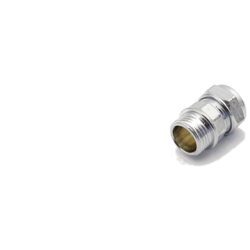 PrimaPlus Chrome Brass Compression Adaptor 15mm x 1/2" Male