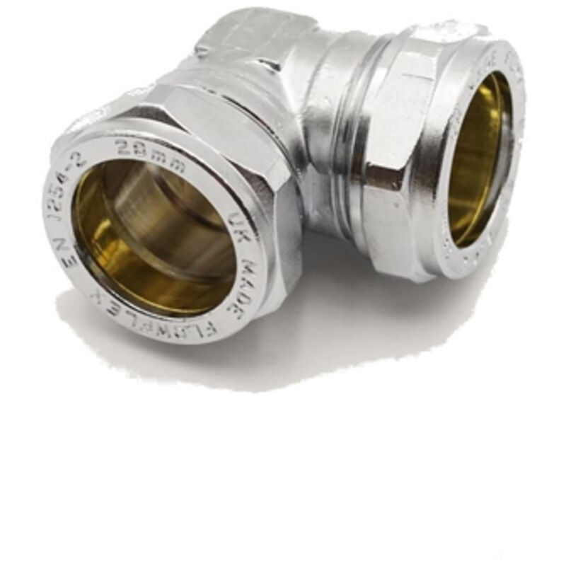 PrimaPlus Chrome Brass Compression Elbow 28mm - Pack of 5