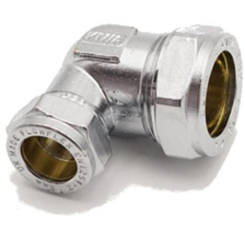 PrimaPlus Chrome Brass Compression Reducing Elbow 22x15mm Pack