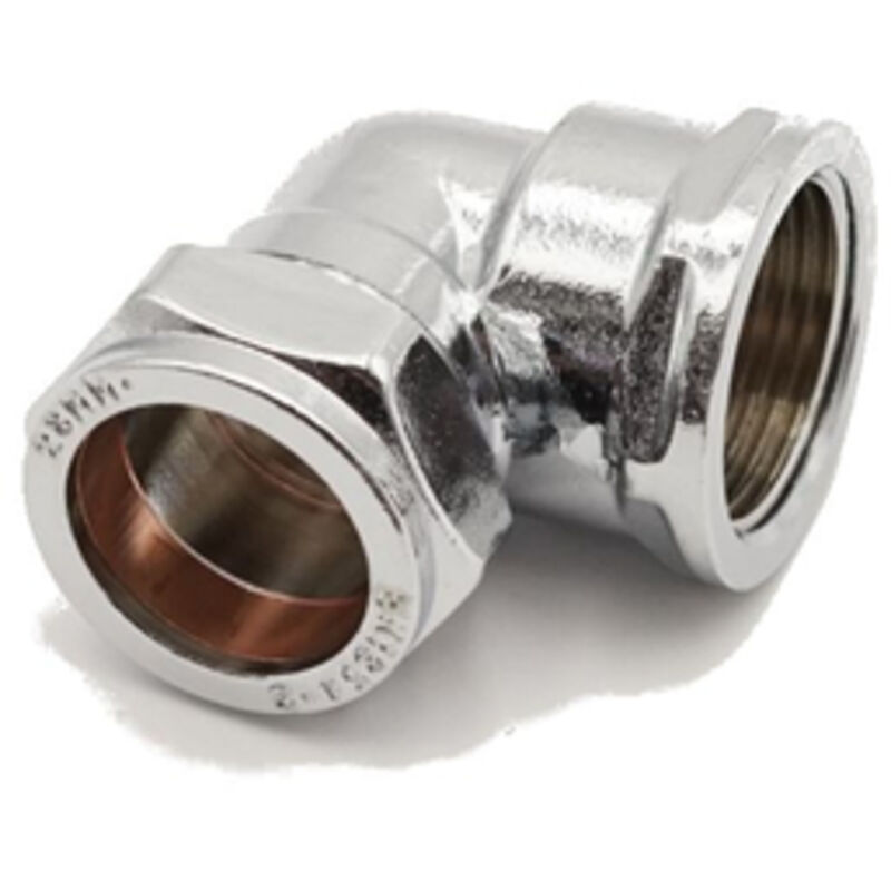 PrimaPlus Chrome Compression Elbow 28mm x 1" Female Fitting