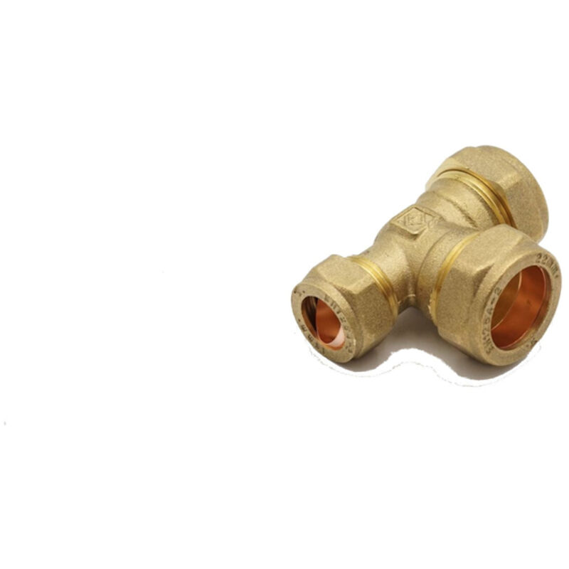 PrimaPlus Compression Reduced Tee 22x15x22mm Brass Fitting