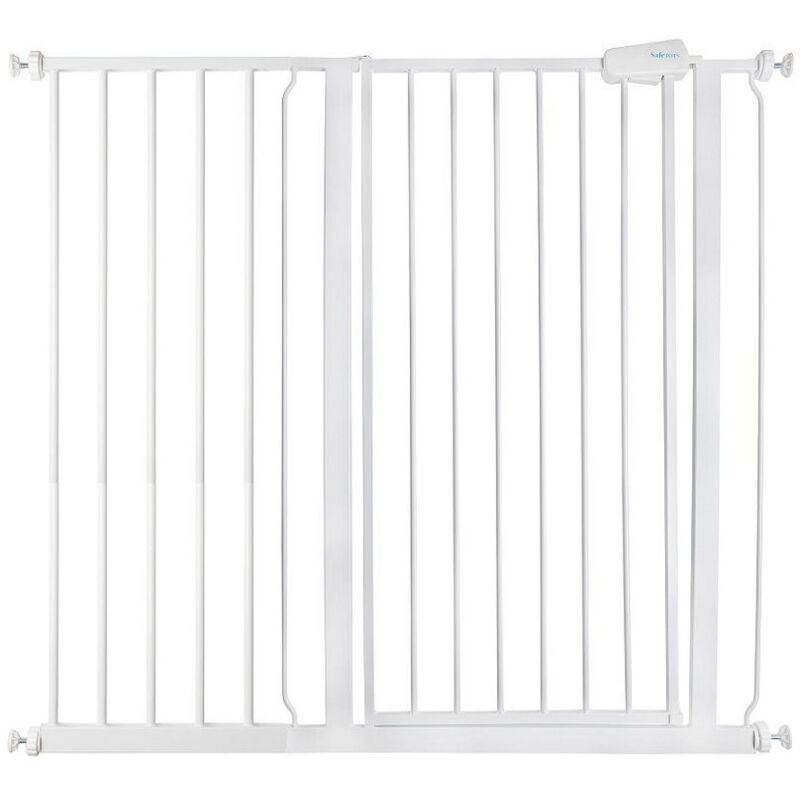 Safetots - Extra Tall Metal Safety Gate Pressure Fit, 107.4cm - 115cm, White, 104cm in Height, Extra Tall Baby Gate