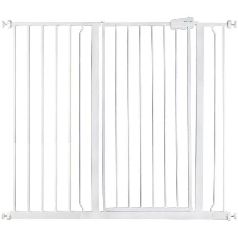 Safetots - Extra Tall Metal Safety Gate Pressure Fit, 113.8cm - 121.4cm, White, 104cm in Height, Extra Tall Baby Gate