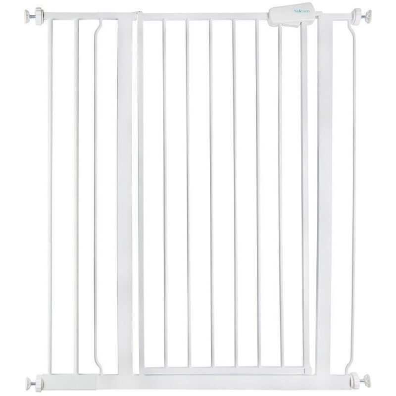 Safetots Extra Tall Metal Safety Gate Pressure Fit, 87.9cm - 95.5cm, White, 104cm in Height, Extra Tall Baby Gate