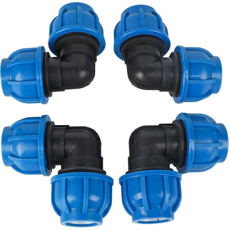 Set of 4 32mm PE plastic elbow fittings - Pipe connectors for PPR, PE, PVC - Irrigation and water pipe accessories