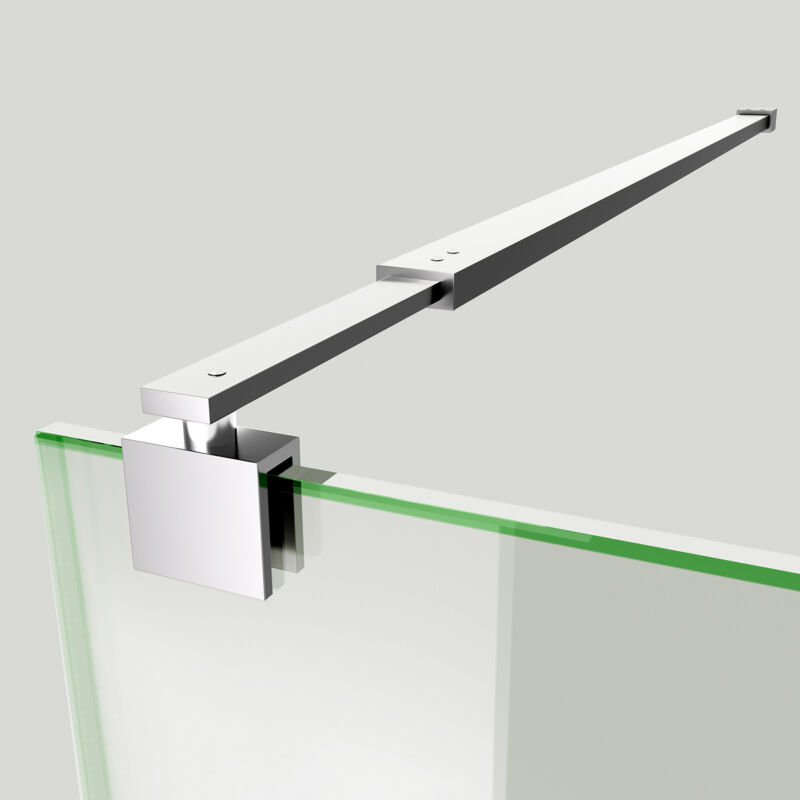 Stainless Steel Telescopic Shower Screen Support Bar, Adjustable 70-120 cm, Fits 8-10 mm Glass, Chrome, for Wet Rooms & Walk-In Enclosures, 3 Pack
