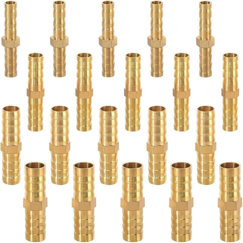 20 Pieces Fuel Hose Fitting, Fuel Pipe Fitting, Brass Barb, For Trachea Tubes (6mm/8mm/10mm/12mm)