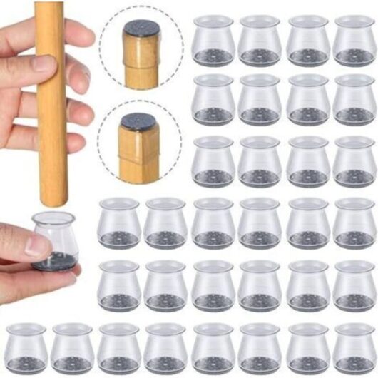 32 Pieces Silicone Chair Leg Protectors, Size: Small (Fit 23 - 32 mm), Small Chair Pads, Transparent Silicone Floor Protectors for Chair Legs with