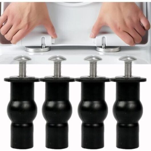 4 Packs Universal Toilet Lid Seat Hinge Bolts, Toilet Seat Fittings, Expandable Rubber Top Nuts, Screw Fixings, Blind Hole Fittings