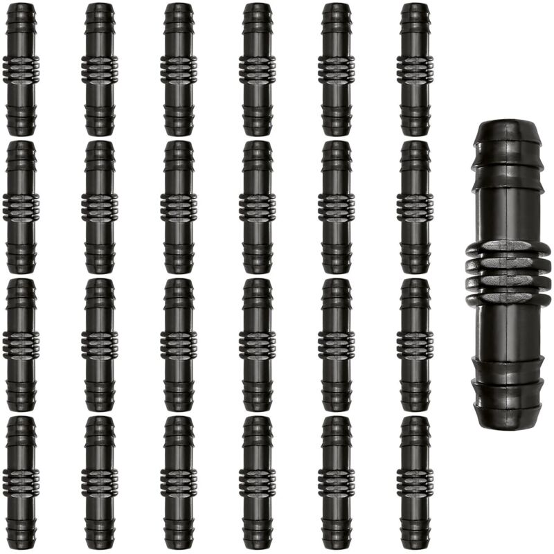 CCYKXA 25 Pieces 16mm Pipe Connectors, Plastic Barbed Pipe Connector, Irrigation Fitting, Barbed Pipe Connectors for Irrigation System, Direct