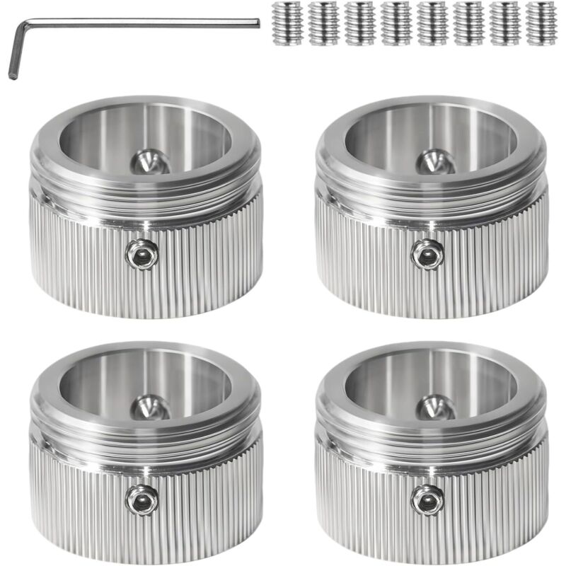 CCYKXA 4-Piece Radiator Thermostat Adapters, Radiator Valve, 22mm Inner Diameter, Radiator Valve Thermostat Head Adapter for Ra/Rav/Ravl, with Hex Key