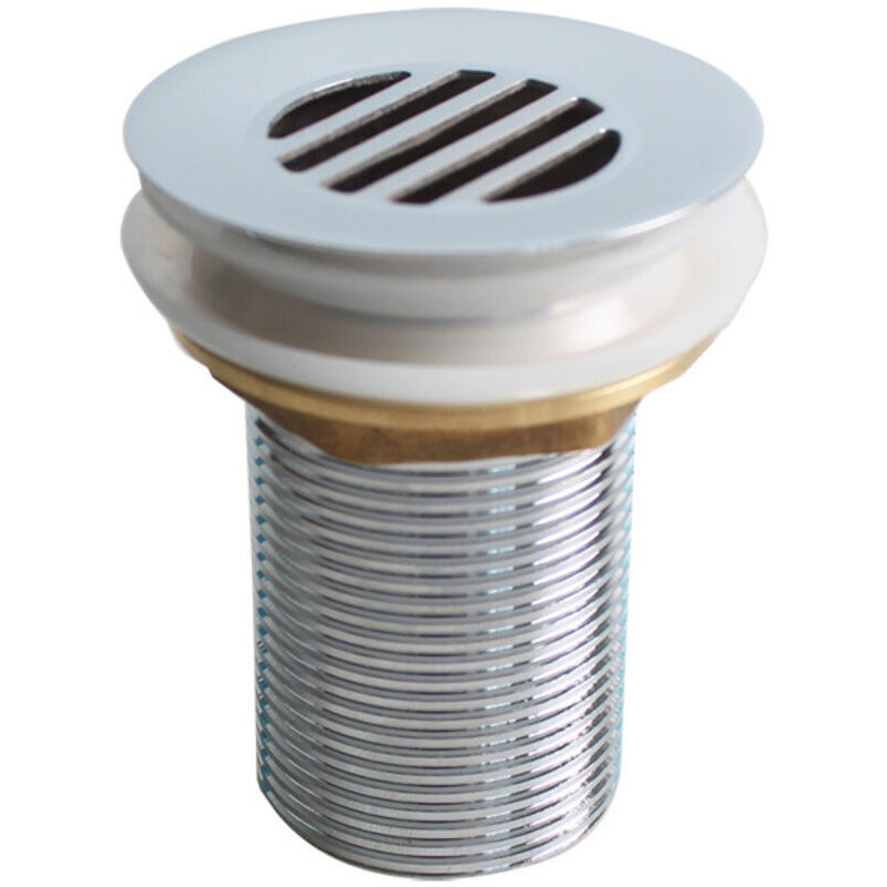 Fixed waste fitting for hand basin without overflow - free flow - brass grid