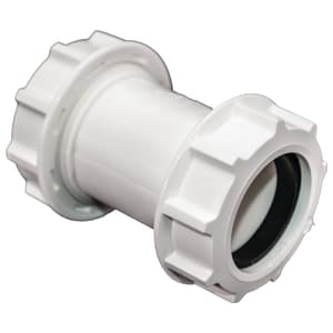 FloPlast WC07 White Unicom Compression Waste Straight Coupler - 32mm