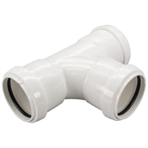FloPlast WP23W White Push-Fit Waste 92.5° Equal Tee - 40mm
