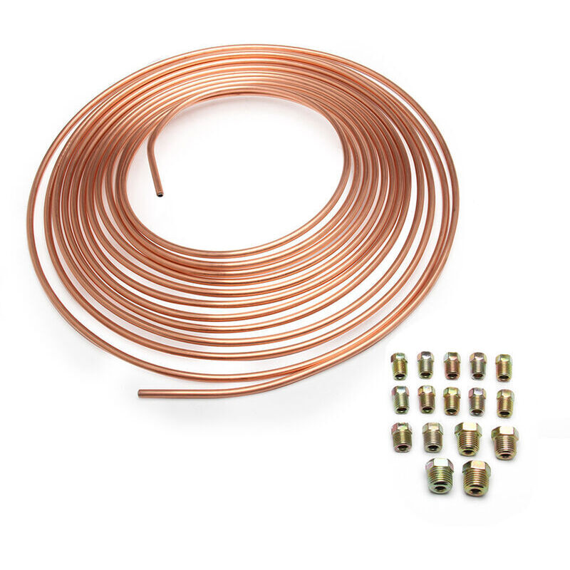 Gotrays - Copper Nickel Brake Hose Coil & Fitting Kit 3/16 od 25ft Coil Roll