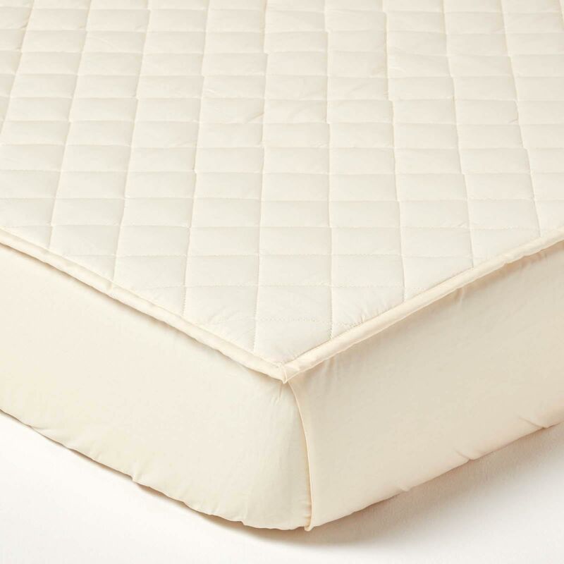 Homescapes - Organic 300 tc Luxury Quilted Deep Fitted Double Mattress Protector