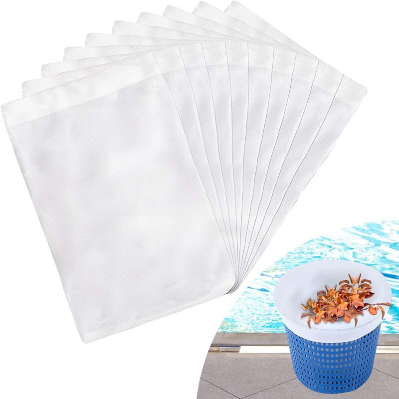 Ikodm - 50 Pcs Pool Skimmer Socks (Fits 7-19cm Filters), Washable & Reusable Skimmer Socks for Skimmer Basket, Elastic Nylon Pool Skimmer Pre-Filter