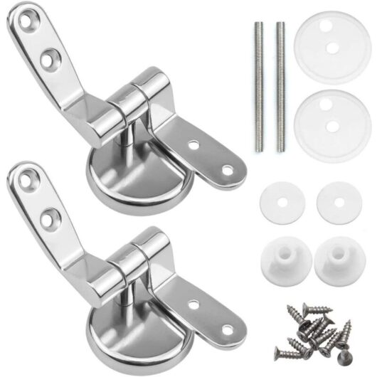 Ikodm - Toilet Seat Hinge Clips, 2 Pack Replacement Toilet Seat Hinges with Alloy Fittings - RWFurniture Hinge