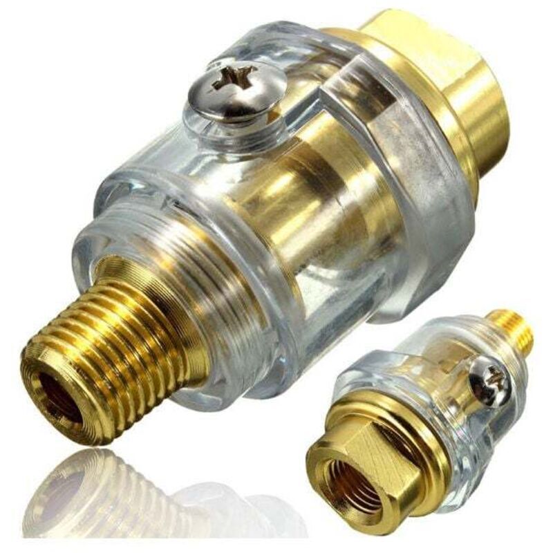Mini lubricator, 2 x 1/4" pneumatic grease fittings, in-line mini pneumatic mist lubricator for air compressors and pneumatic tool accessories