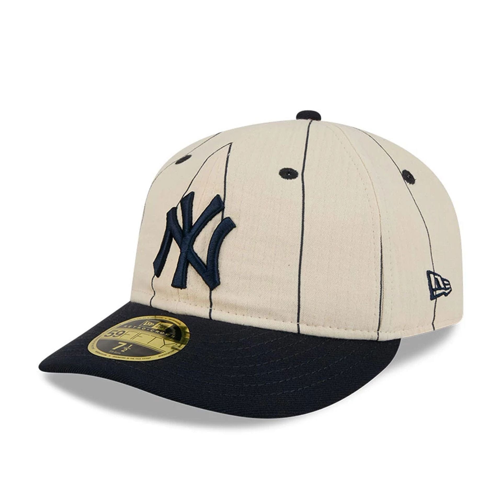 New York Yankees MLB Linen Navy Retro Crown 59FIFTY Fitted Cap New Era Cap adult unisex