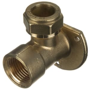 Primaflow Brass Compression Wall Plate Elbow - 13 x 15mm