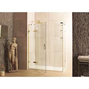Roman Liberty 8mm Brushed Brass 2 In-line Panels Only for Side Panel Fitting - 515mm