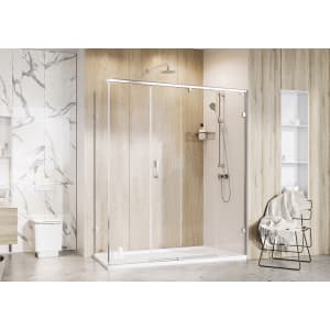 Roman Liberty 8mm LH Chrome Single Sliding Shower Door Only for Side Panel Fitting - 1700mm
