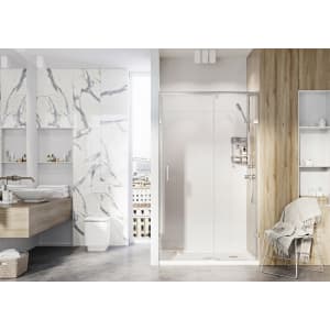 Roman Liberty 8mm LH Chrome Single Sliding Shower Door for Recess Fitting - 1400mm