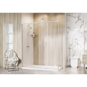 Roman Liberty 8mm RH Nickel Single Sliding Shower Door Only for Side Panel Fitting - 1200mm