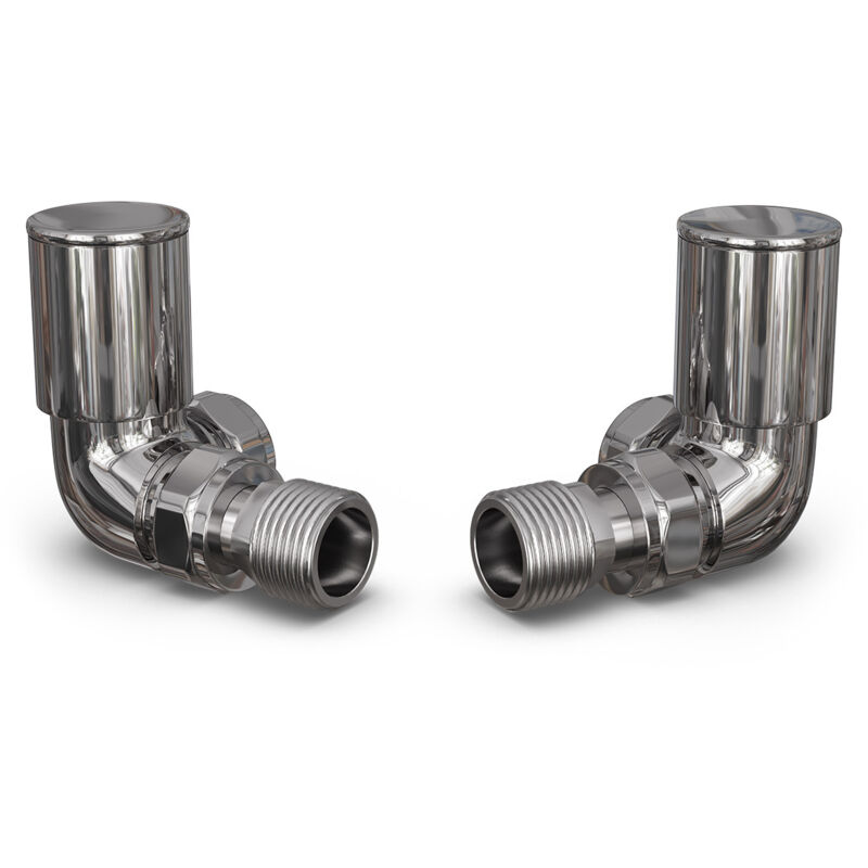 Round Chrome Radiator Valve Corner Polished 10mm
