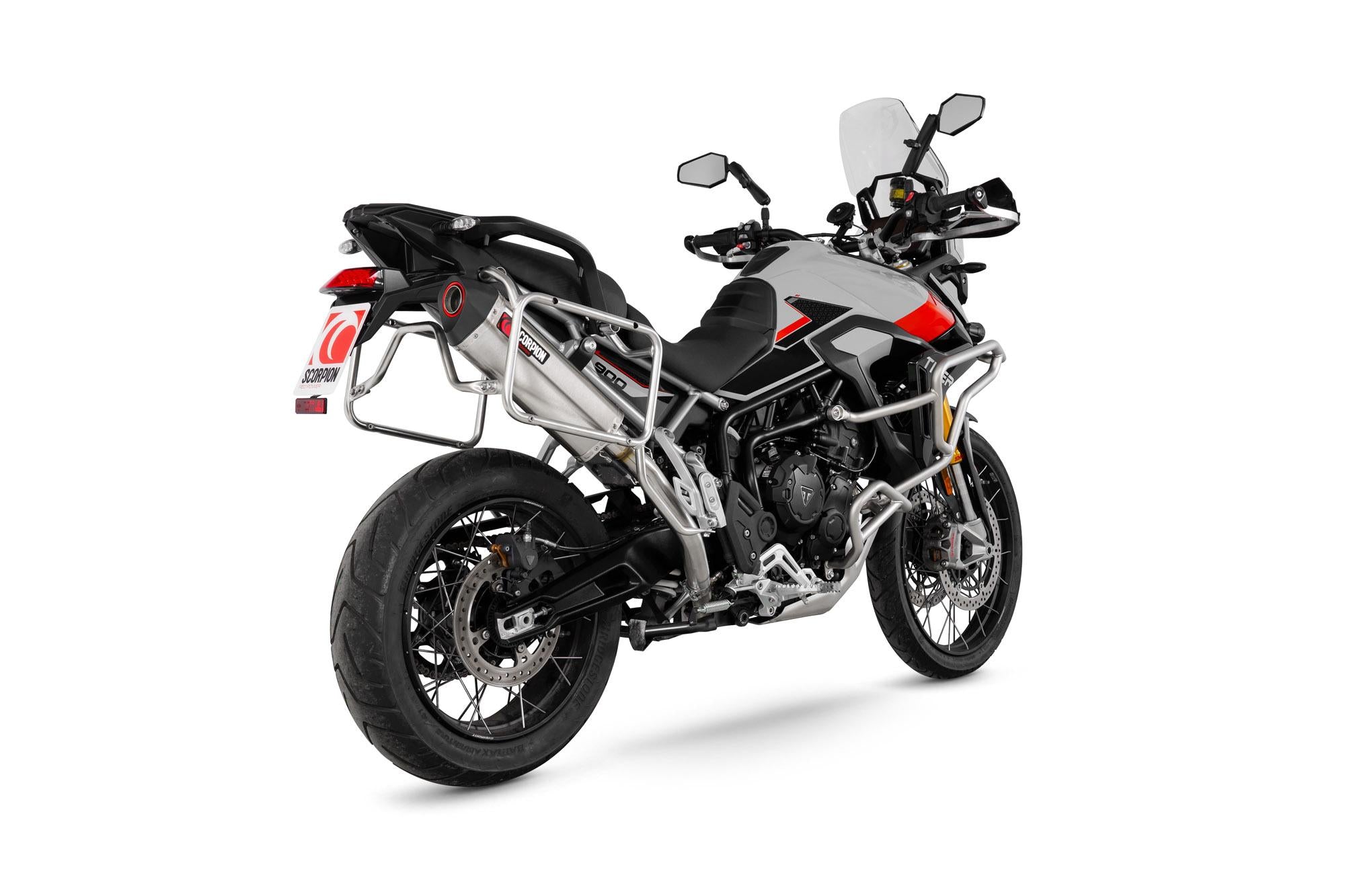 Scorpion Serket Parallel Slip-On Stainless Steel. Fits with panniers For Triumph Tiger 900 2024-2025