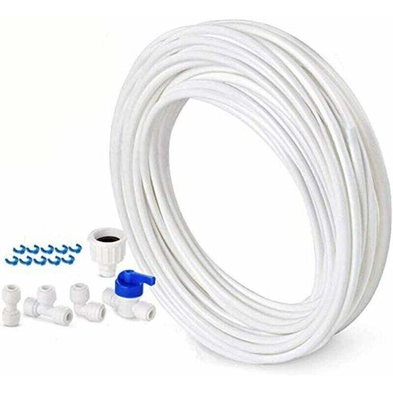 10m Water Supply Hose - Fitting Kit for Double Door Refrigerators - 6.3mm Diameter - Quick, Tool-Free Installation