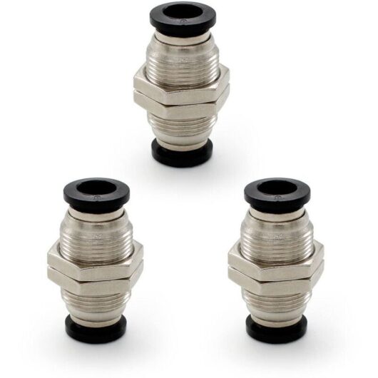 3-piece pneumatic connectors, pneumatic bulkhead fitting, pneumatic quick connector, connectable hose diameter 8 mm