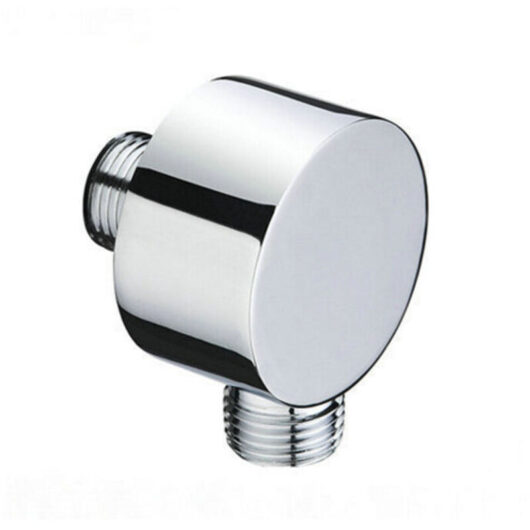Bet Round Hose Connector - Chrome Wall Mount Elbow - - Brass - Universal - 1/2' - Sand Fitting - Shower Wall Connector for Hand Shower