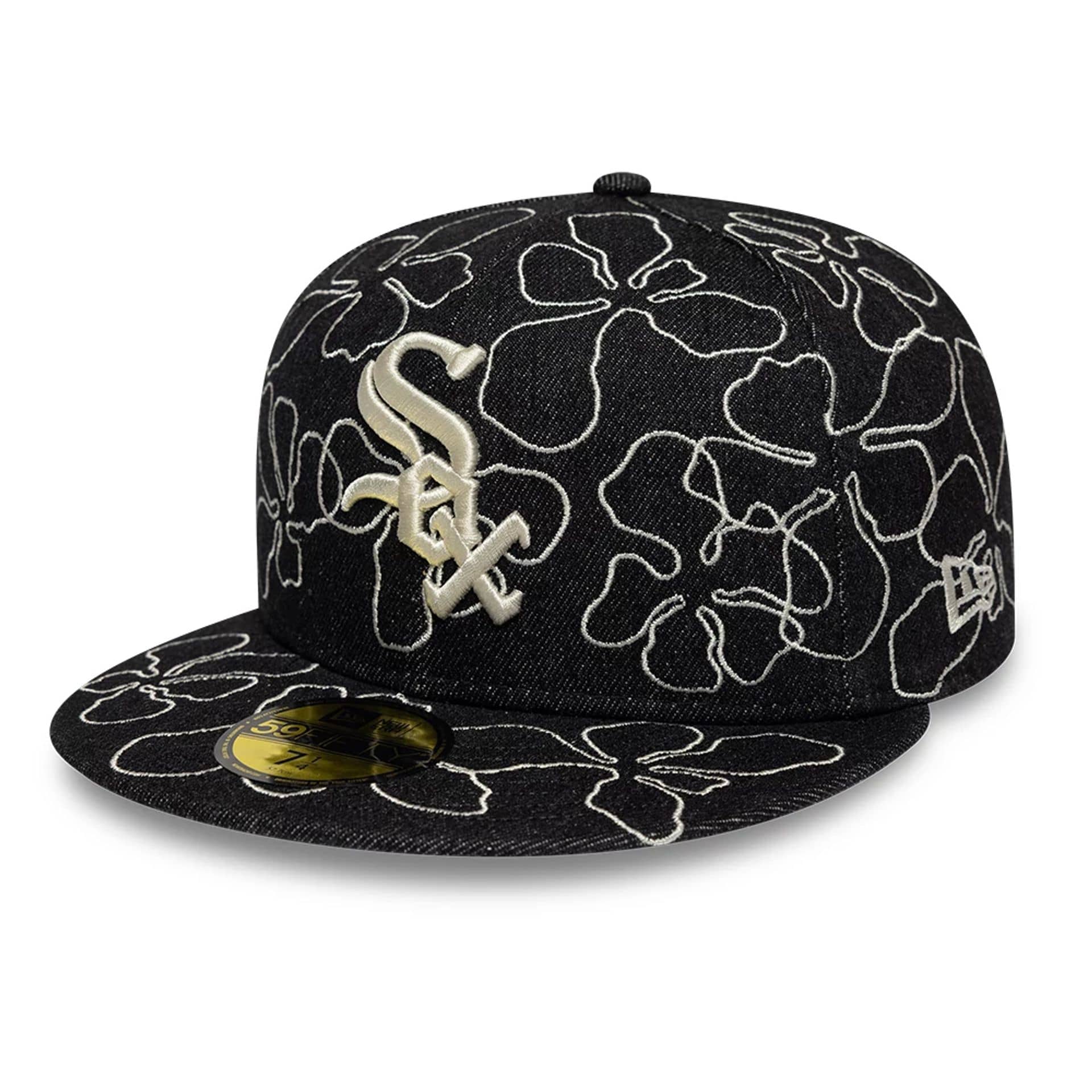 Chicago White Sox MLB Floral Denim Black 59FIFTY Fitted Cap New Era Cap adult unisex