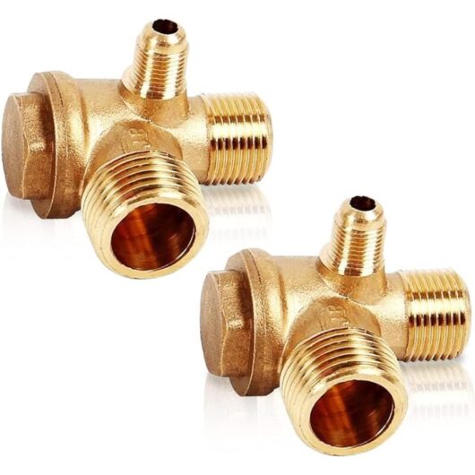 Csparkv - 2 Pcs Compressor Check Valve, 3 Port Air Compressor Check Valve 20×16×10mm for Air Compressor Connection Fittings